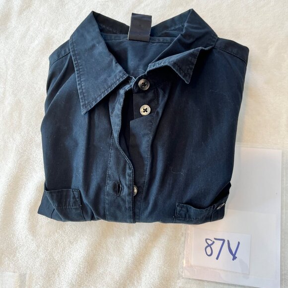 Gap Black Long Sleeve Button-Up Shirt M Womens Casual Cotton 87v - Picture 9 of 9